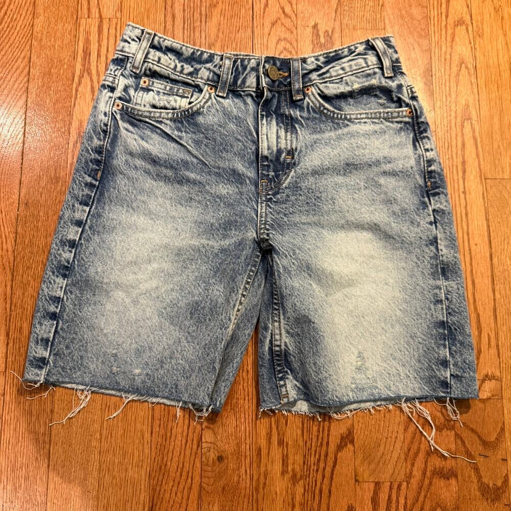 BDG Urban Outfitters Denim Shorts Cutoff Blue Distressed Size 24